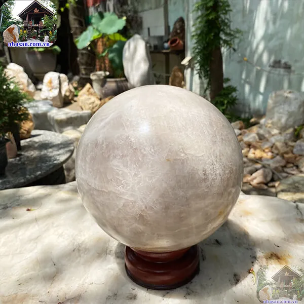 Quả cầu thạch anh hồng 24cm-19.5kg-QC1145