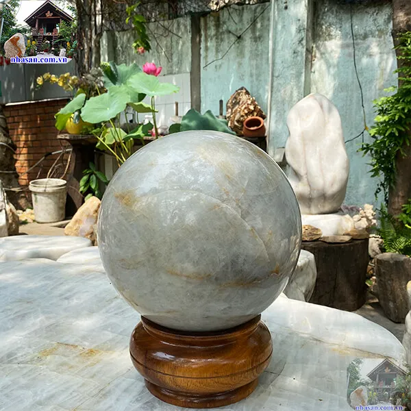Quả cầu thạch anh trắng 27cm-27kg-QC1107