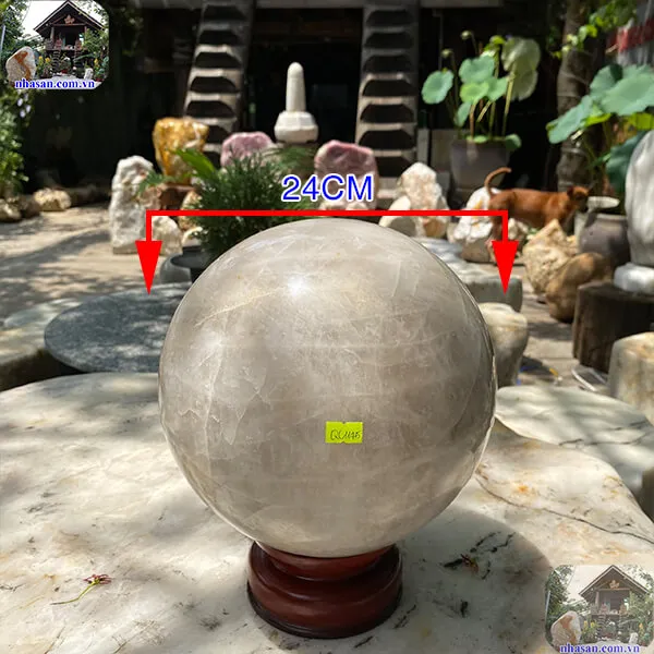 Quả cầu thạch anh hồng 24cm-19.5kg-QC1145