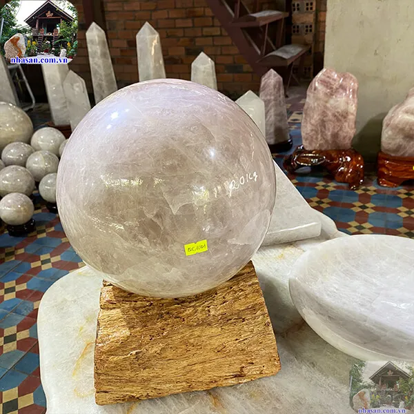 Quả cầu thạch anh hồng 24.5cm-20kg-QC1001