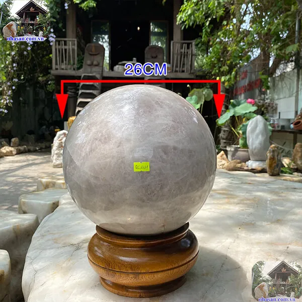 Quả cầu thạch anh hồng 26cm-24.7kg-QC1111
