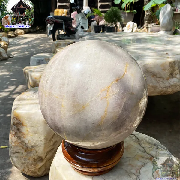 Quả cầu thạch anh hồng 30cm-35.5kg-QC1143