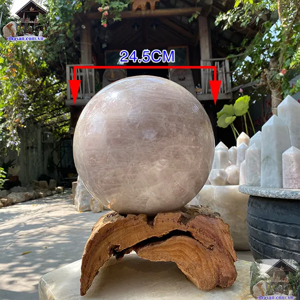 Quả cầu thạch anh hồng 24.5cm-20kg-QC1001