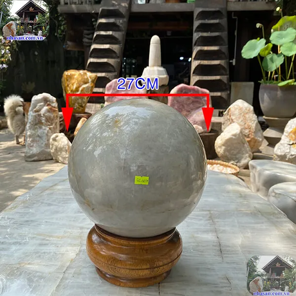 Quả cầu thạch anh trắng 27cm-27kg-QC1107