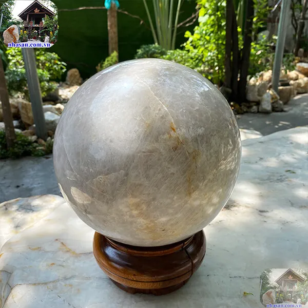 Quả cầu thạch anh trắng 28cm-30.5kg-QC1142