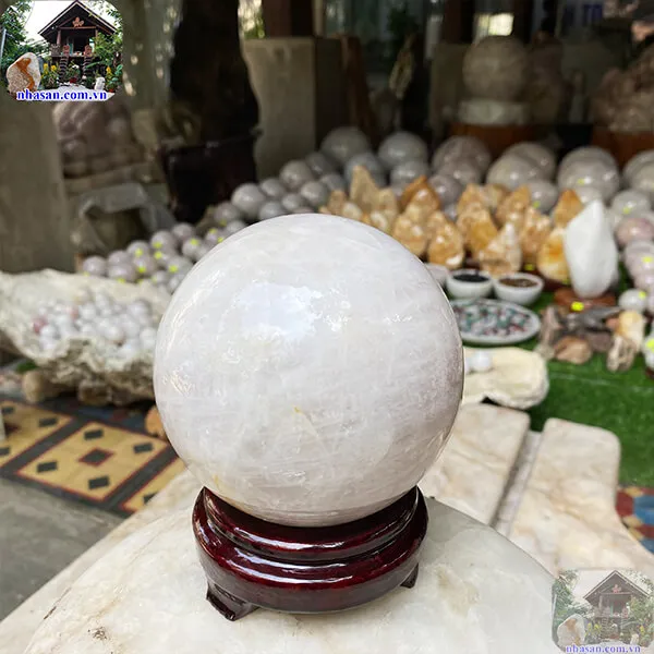 Quả cầu thạch anh hồng 11cm-1.9kg-QC1125
