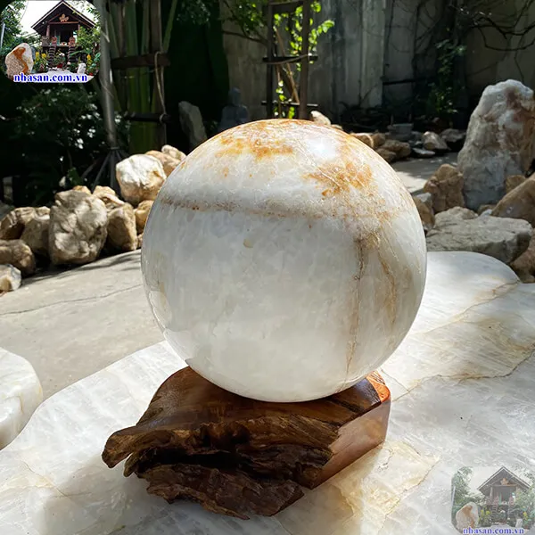 Quả cầu đá phong thủy tự nhiên-21.5kg-25cm-QC1272
