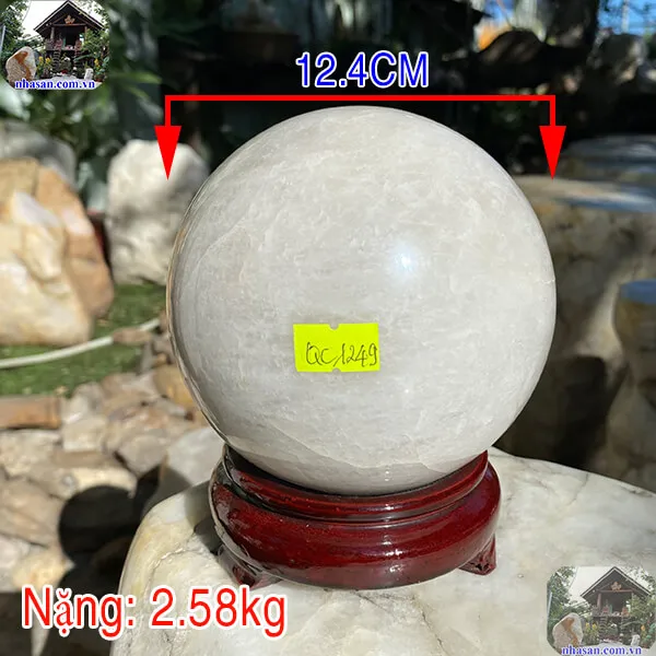 Quả cầu phong thủy đá tự nhiên QC1249 - 2.58kg - 12.4cm