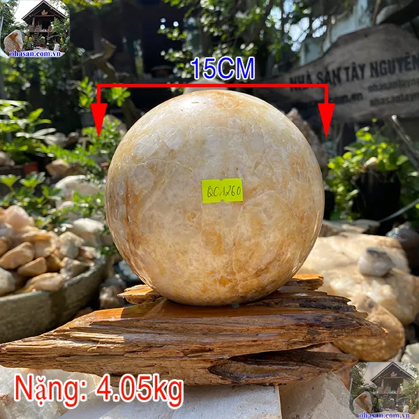 Quả cầu phong thủy màu vàng QC1260 - 15cm - 4.05kg