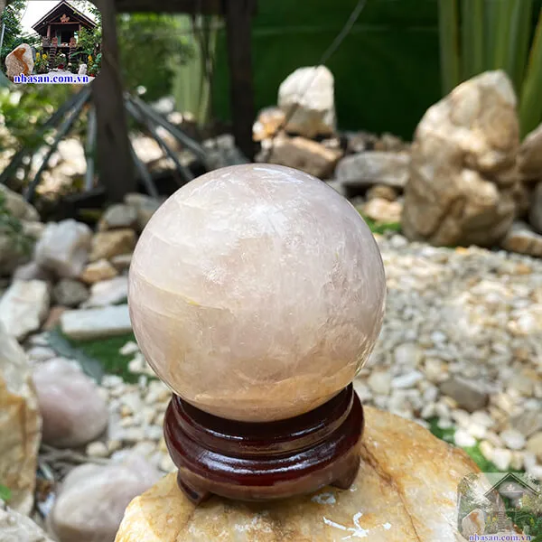 Quả cầu thạch anh hồng 9cm-1.12kg-QC1114