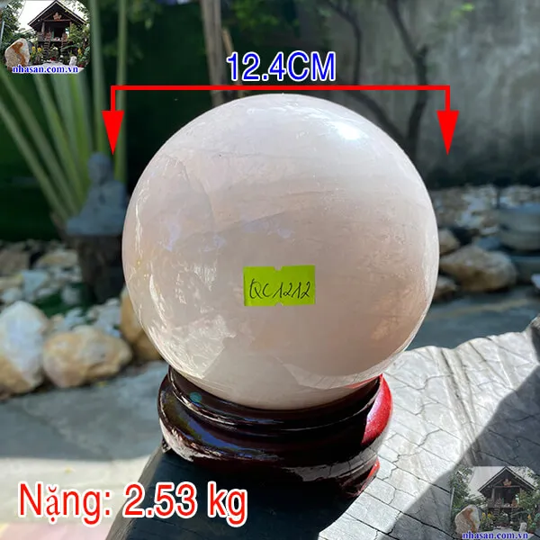 Quả cầu phong thủy hồng QC1212 - 2.53kg - 12.4cm