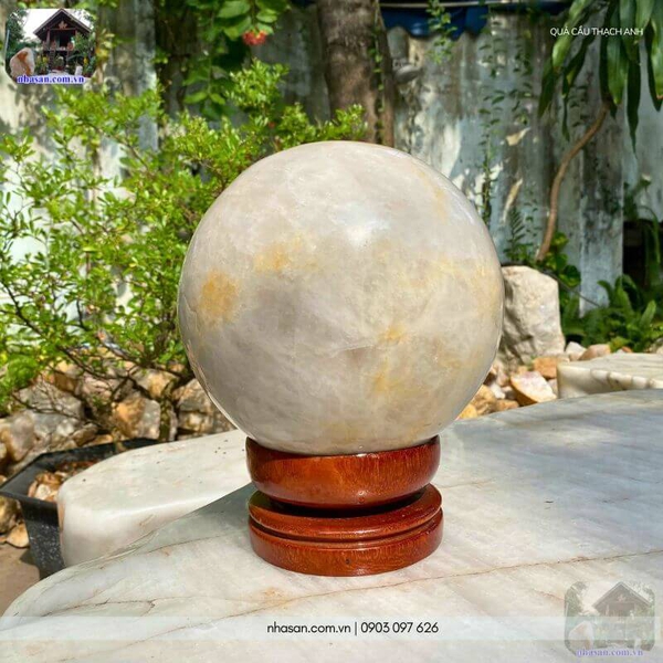 Quả cầu thạch anh hồng 9.4kg - 19cm - QC1079