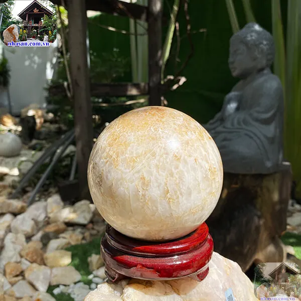 Quả cầu thạch anh bông vàng QC1271-2.06kg-12cm