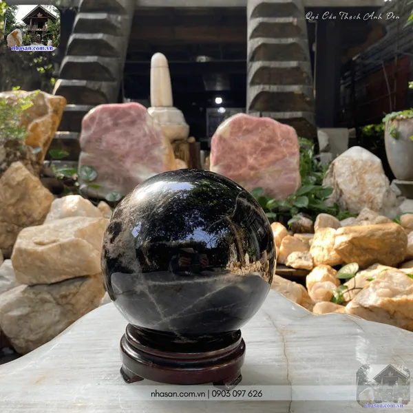 Quả cầu thạch anh đen QC1481 - 4.66kg - 15cm