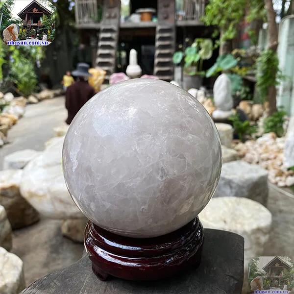 Quả cầu thạch anh hồng 12cm-2.55kg-QC1148