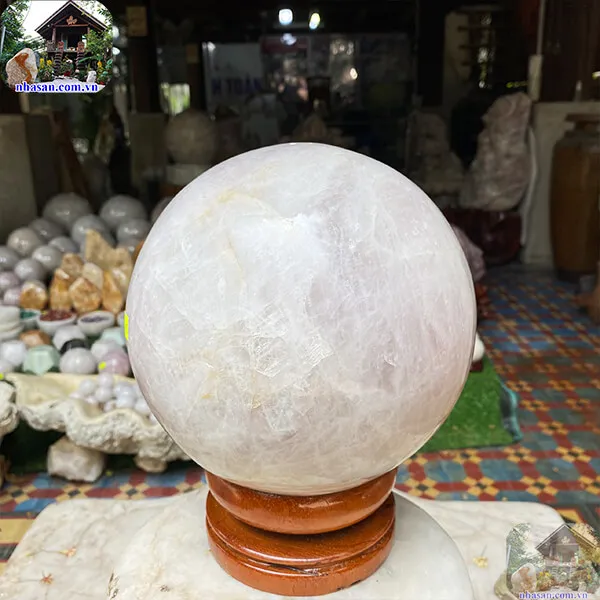Quả cầu thạch anh hồng 19cm-9.8kg-QC1099