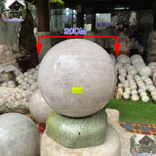 Quả cầu thạch anh hồng 20cm-13.2kg-QC1138