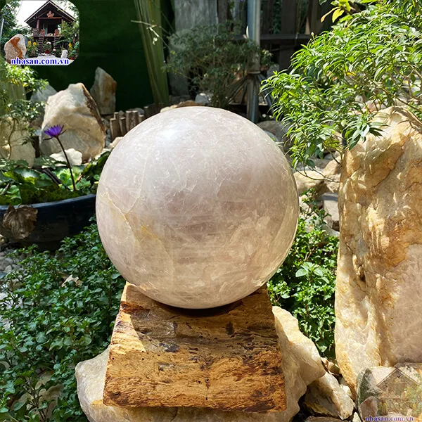 Quả cầu thạch anh hồng 24.5cm-20kg-QC1001