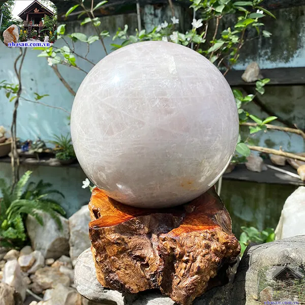 Quả cầu thạch anh hồng QC1284 - 10.5kg - 20cm