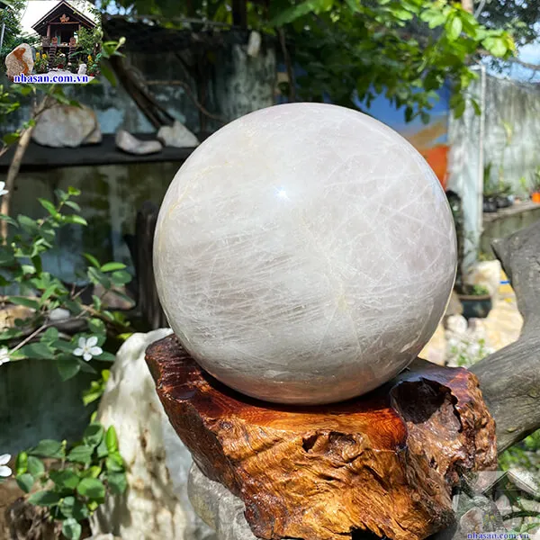 Quả cầu thạch anh hồng QC1284 - 10.5kg - 20cm