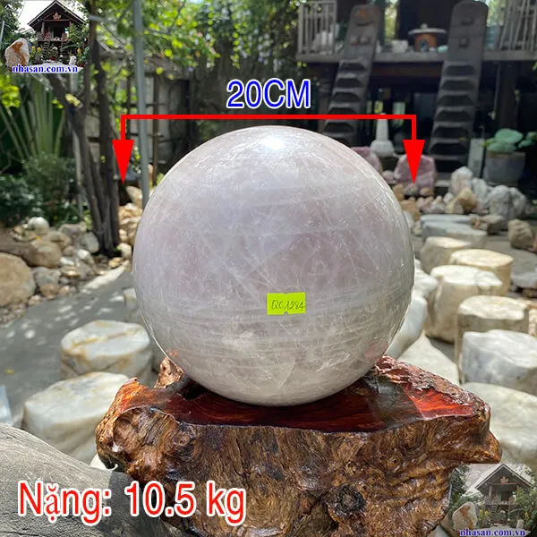 Quả cầu thạch anh hồng QC1284 - 10.5kg - 20cm