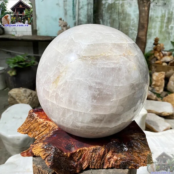 Quả cầu đá thạch anh hồng QC1289 - 16.9kg - 23cm