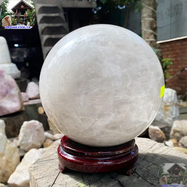 Quả cầu thạch anh trắng QC1293 - 6kg - 16cm