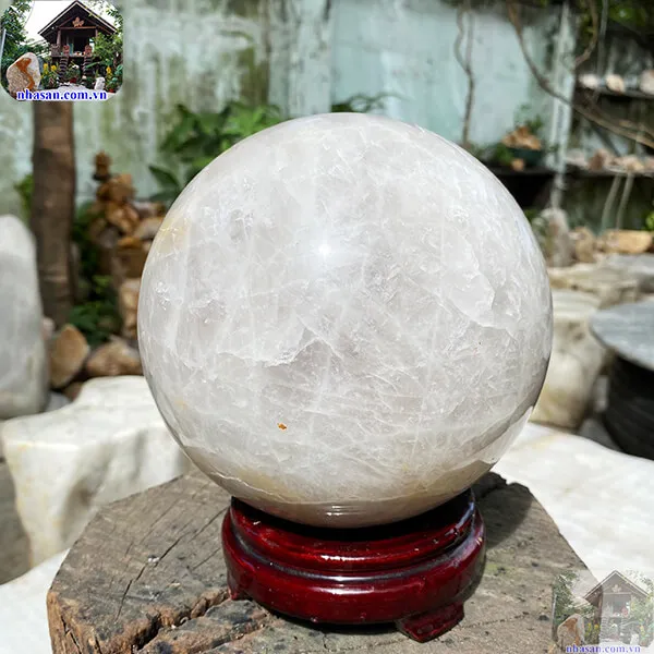 Quả cầu thạch anh trắng QC1293 - 6kg - 16cm