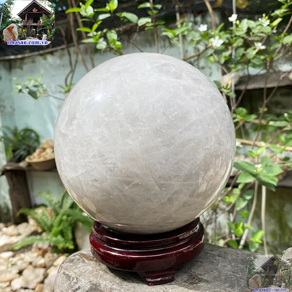 Quả cầu thạch anh trắng QC1293 - 6kg - 16cm
