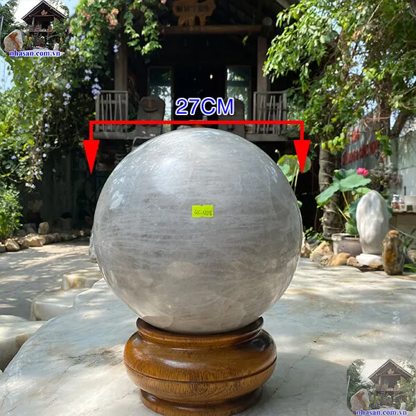 Quả cầu thạch anh trắng 27cm-25.5kg-QC1108