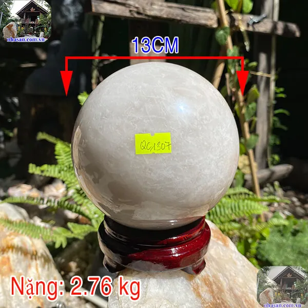 Quả cầu thạch anh 2.76kg - 13cm - QC1307