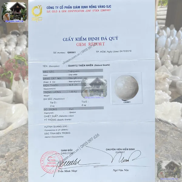 Quả cầu thạch anh hồng QC1476 - 2.9kg - 13cm