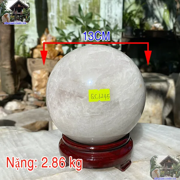Quả cầu đá thạch anh QC1245 - 2.86kg - 13cm