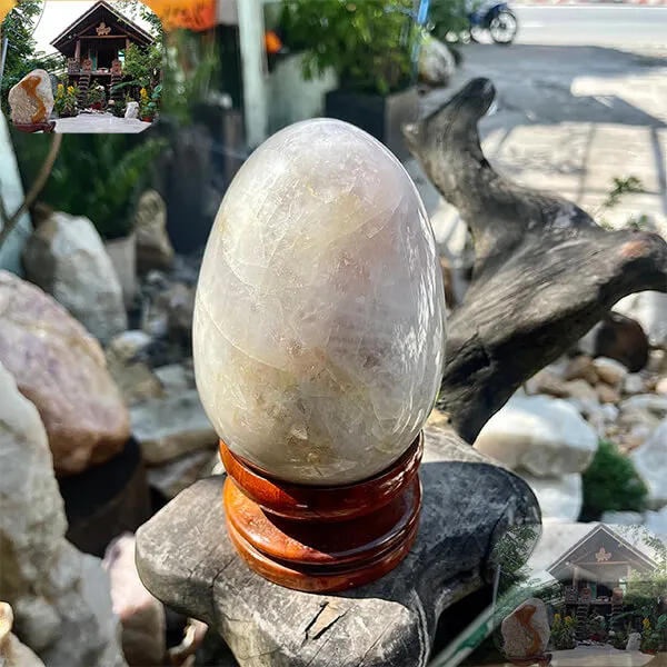 Trứng đá thạch anh 3kg - Vật phẩm phong thủy, sức khỏe, làm đẹp