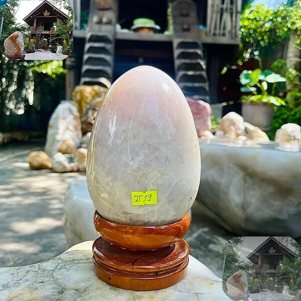 Trứng đá thạch anh 3kg - Vật phẩm phong thủy, sức khỏe, làm đẹp