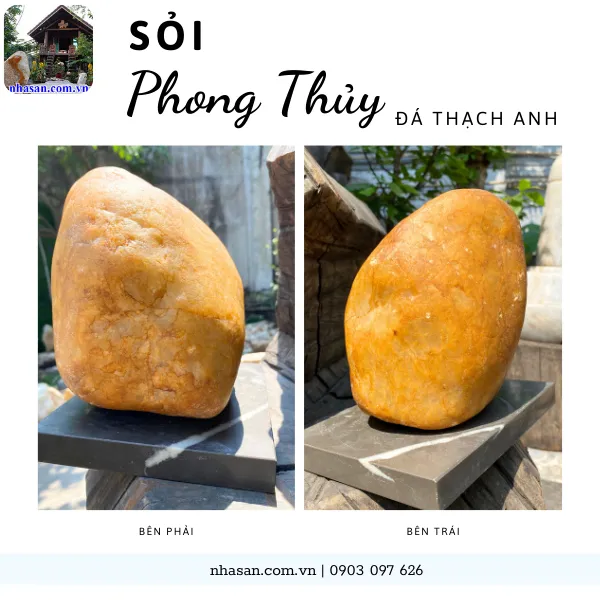 Sỏi phong thủy đá thạch anh CU03 nặng 6kg, kích thước: cao 18cm x ngang 16cm x dày 12cm