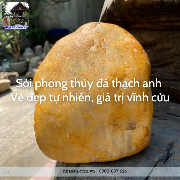 Sỏi phong thủy đá thạch anh CU03 nặng 6kg, kích thước: cao 18cm x ngang 16cm x dày 12cm