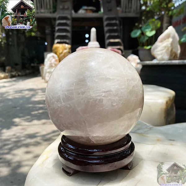 Quả cầu thạch anh hồng 12cm-2.6kg-QC1123