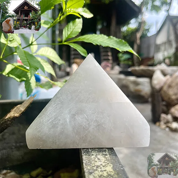 Kim tự tháp đá phong thủy 1.1kg, cao 8cm x ngang 10.2cm - T659
