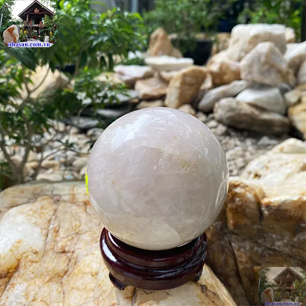 Quả cầu thạch anh hồng 9cm-1.1kg-QC1037