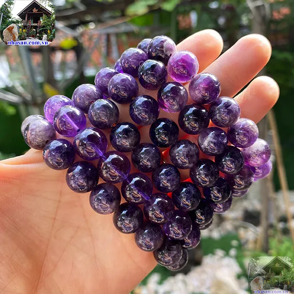 Vòng Tay Đá Thạch Anh Tím 12 Ly