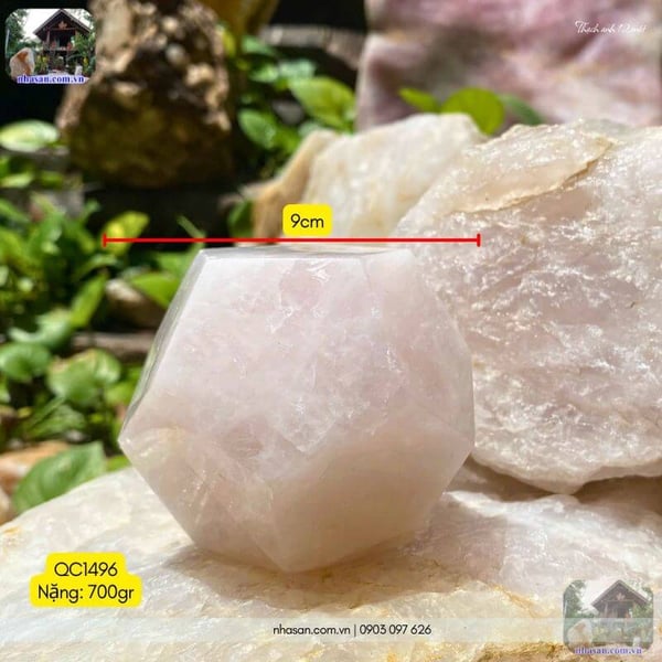 Đá thạch anh 12 mặt QC1496 - 700gr - 9cm