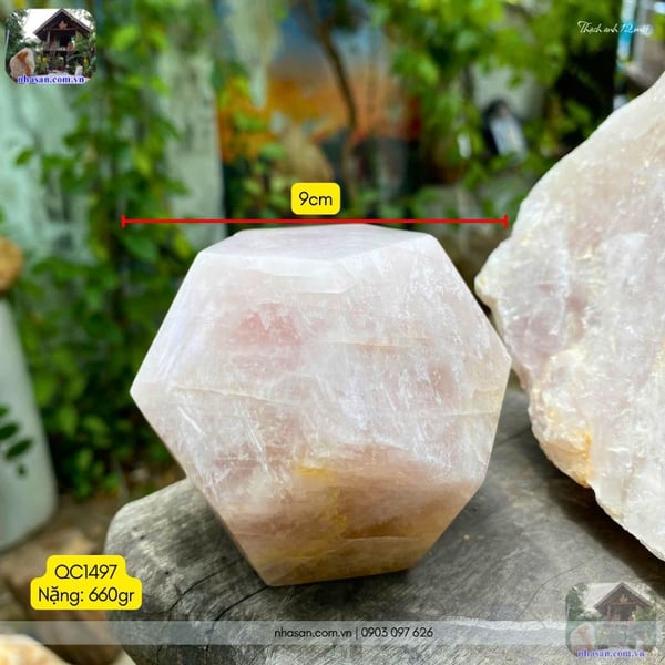 Đá thạch anh 12 mặt QC1497 - 660gr - 9cm