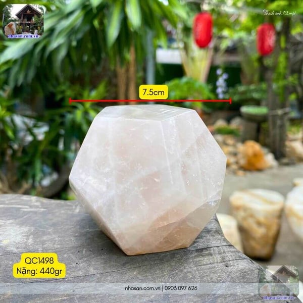 Đá thạch anh 12 mặt QC1498 - 440gr - 7.5cm