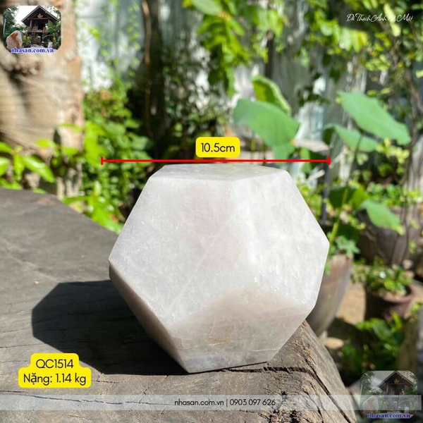 Đá thạch anh 12 mặt QC1514 - 1.14kg - 10.5cm