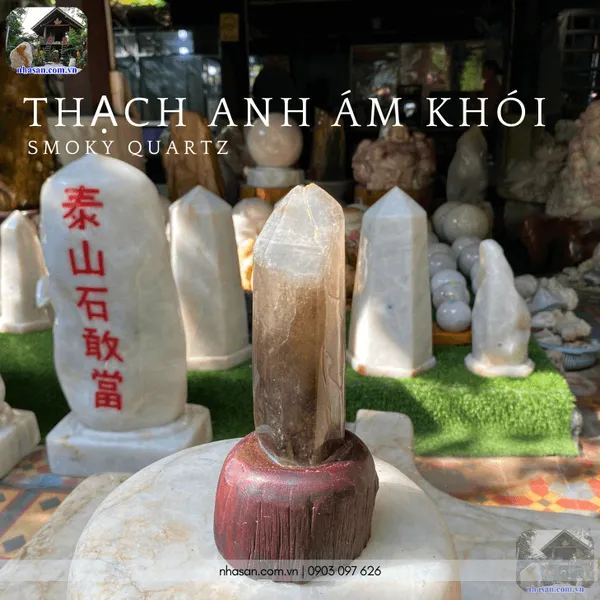 Trụ thạch anh ám khói 680gr cao 19cm - T736 