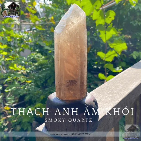 Trụ thạch anh ám khói 680gr cao 19cm - T736 
