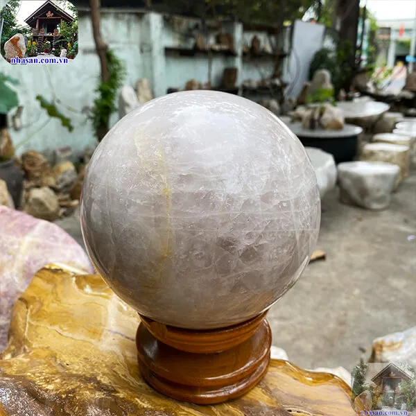 Quả cầu thạch anh hồng 17cm-6.5kg-QC1136