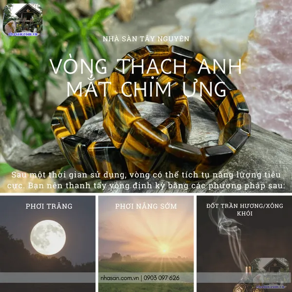 Vòng thạch anh mắt chim ưng phong thủy 20ly hộ thân, kích hoạt trí tuệ