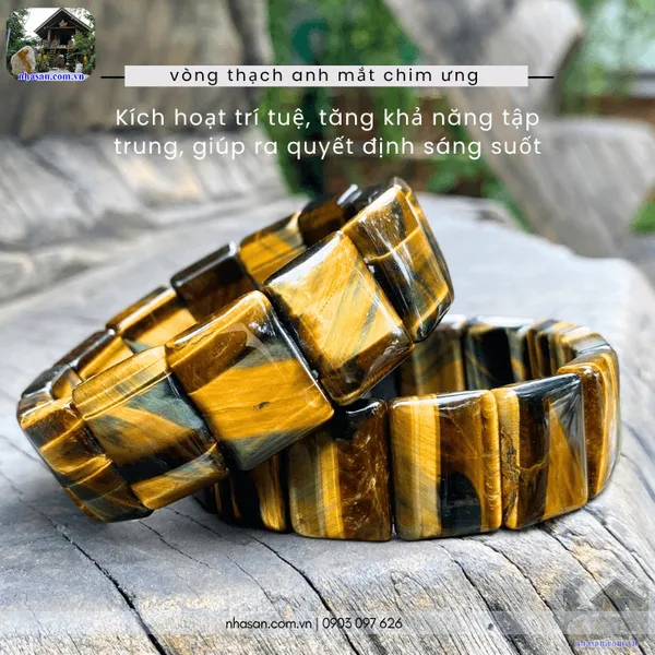 Vòng thạch anh mắt chim ưng phong thủy 20ly hộ thân, kích hoạt trí tuệ